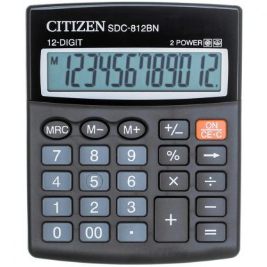 Калькулятор Citizen SDC812BN 12-разрядный черный